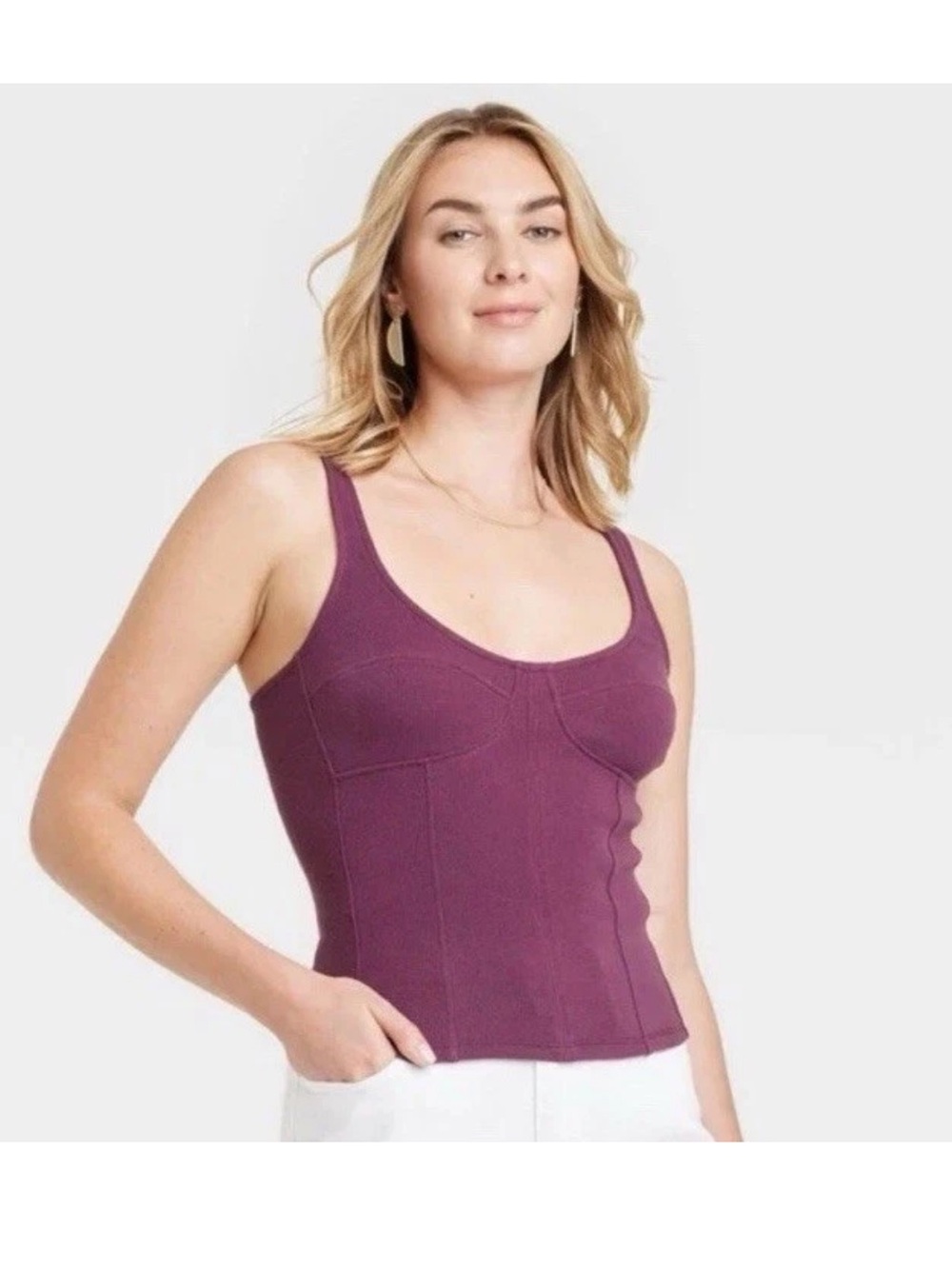 Universal Thread Burgundy Corset Tank Sz L 102/103
